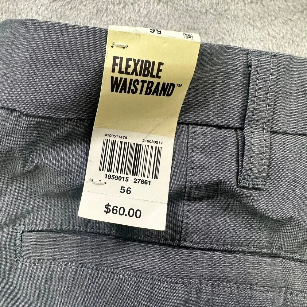 Dockers Ultimate Short Mens 56 Gray Supreme Flex Big & Tall Security Pocket NXBD